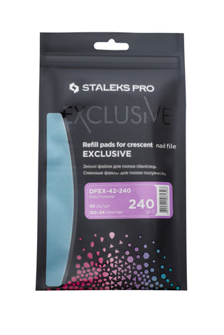 Staleks Pro Exclusive 42 Vervangbare Vijlen Halve Maan 240 Grit 50 Stuks By Fay