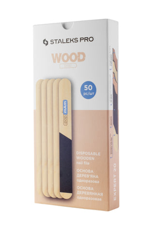 Staleks Disposable Wooden Base Straight Nail File Expert 20 (WBE-20) By Fay