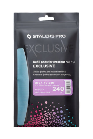 Staleks Pro Exclusive 40 Vervangbare Vijlen Halve Maan Foam 240 Grit 30 Stuks By Fay